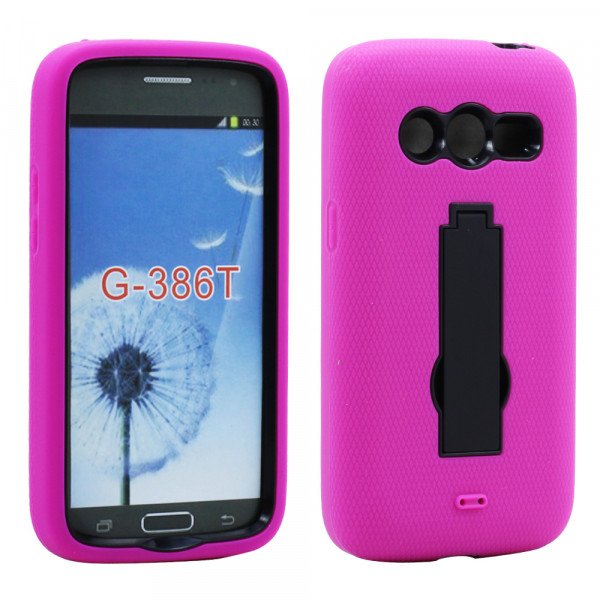 Wholesale Samsung Galaxy Avant G386 Armor Hybrid Stand (Hot Pink)